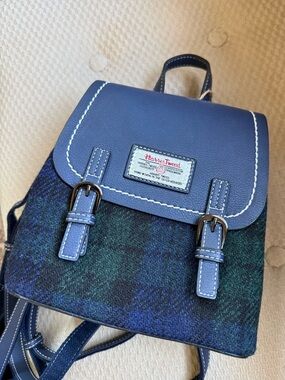 NWT Harris Tweed Leather-Trim Backpack
